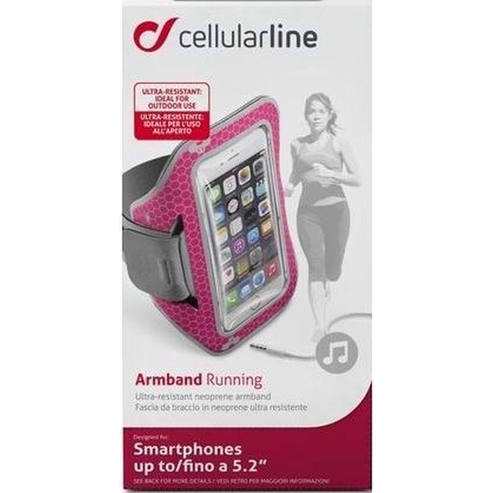 Cellularline Koşu Armband Kol Bandı 5.2-Inch Telefonlara kadar