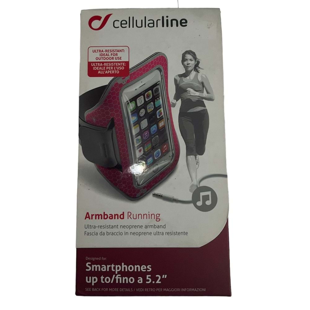 Cellularline Koşu Armband Kol Bandı 5.2-Inch Telefonlara kadar