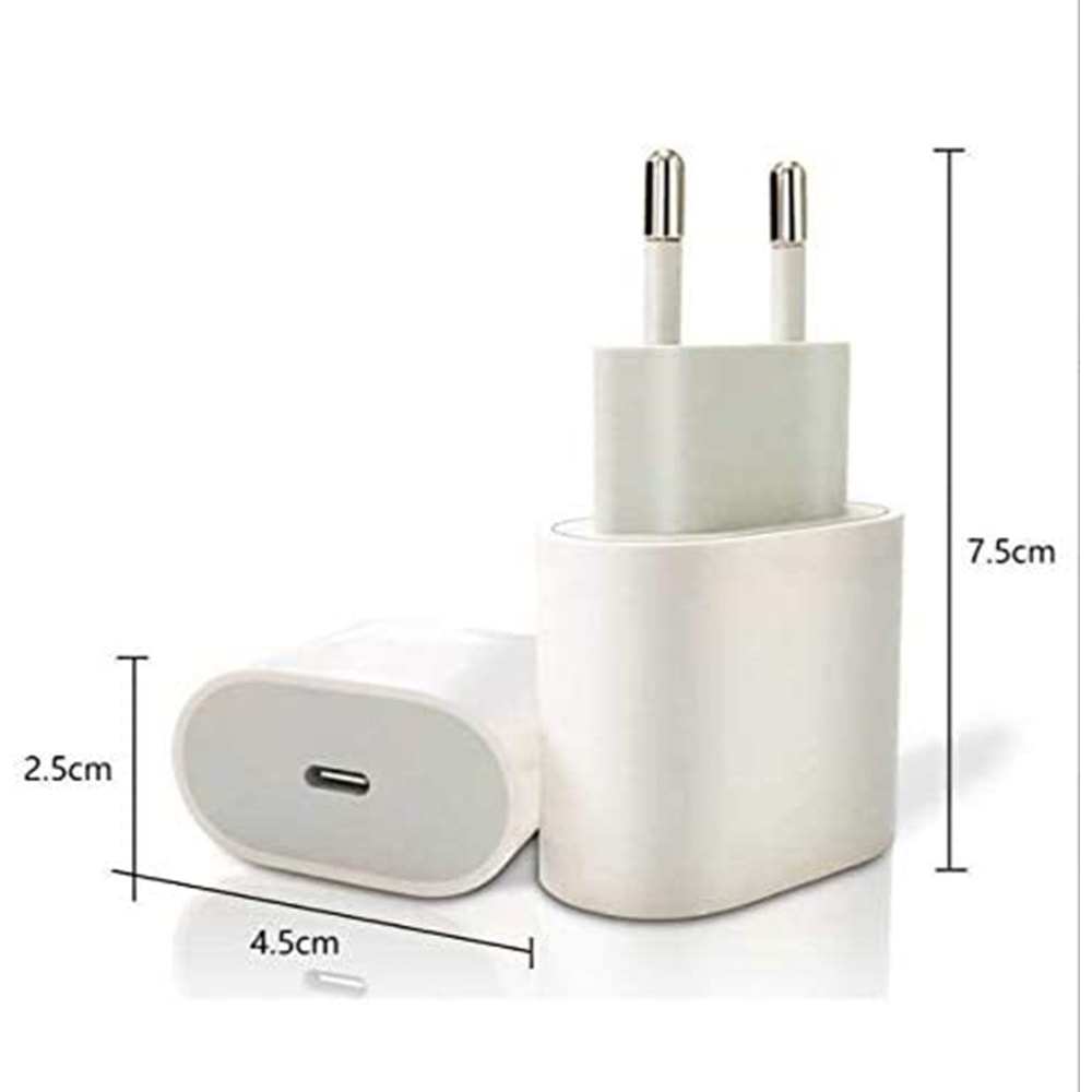 PDAteknoloji Apple Samsung 20 watt Type-C PD Hızlı Şarj Başlık Adaptör